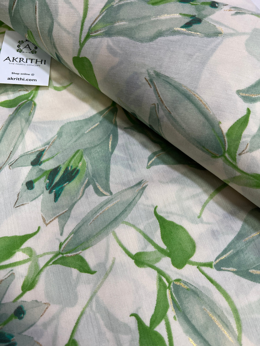 Printed silk fabric