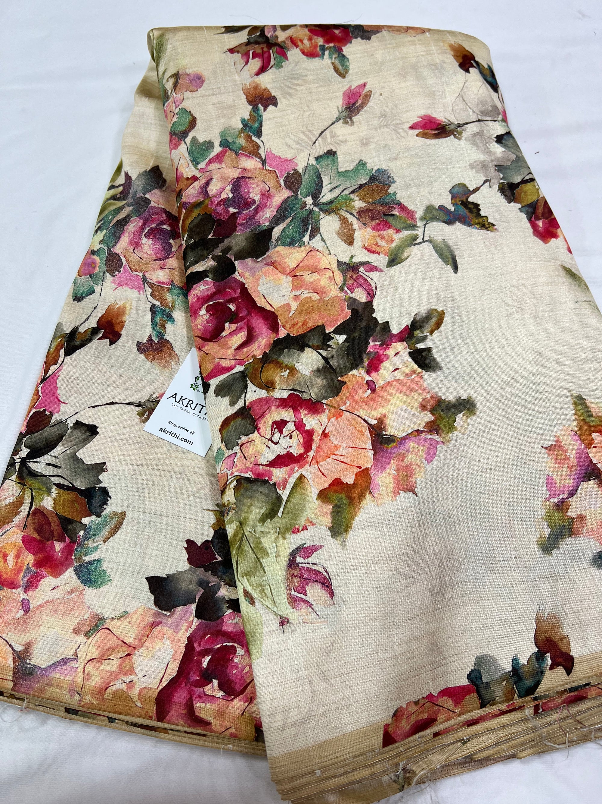 Printed silk fabric