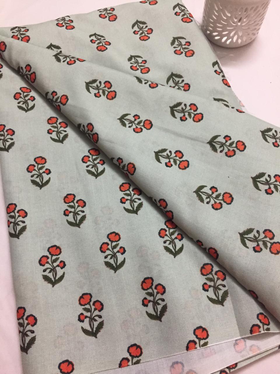 Printed Cotton slub fabric