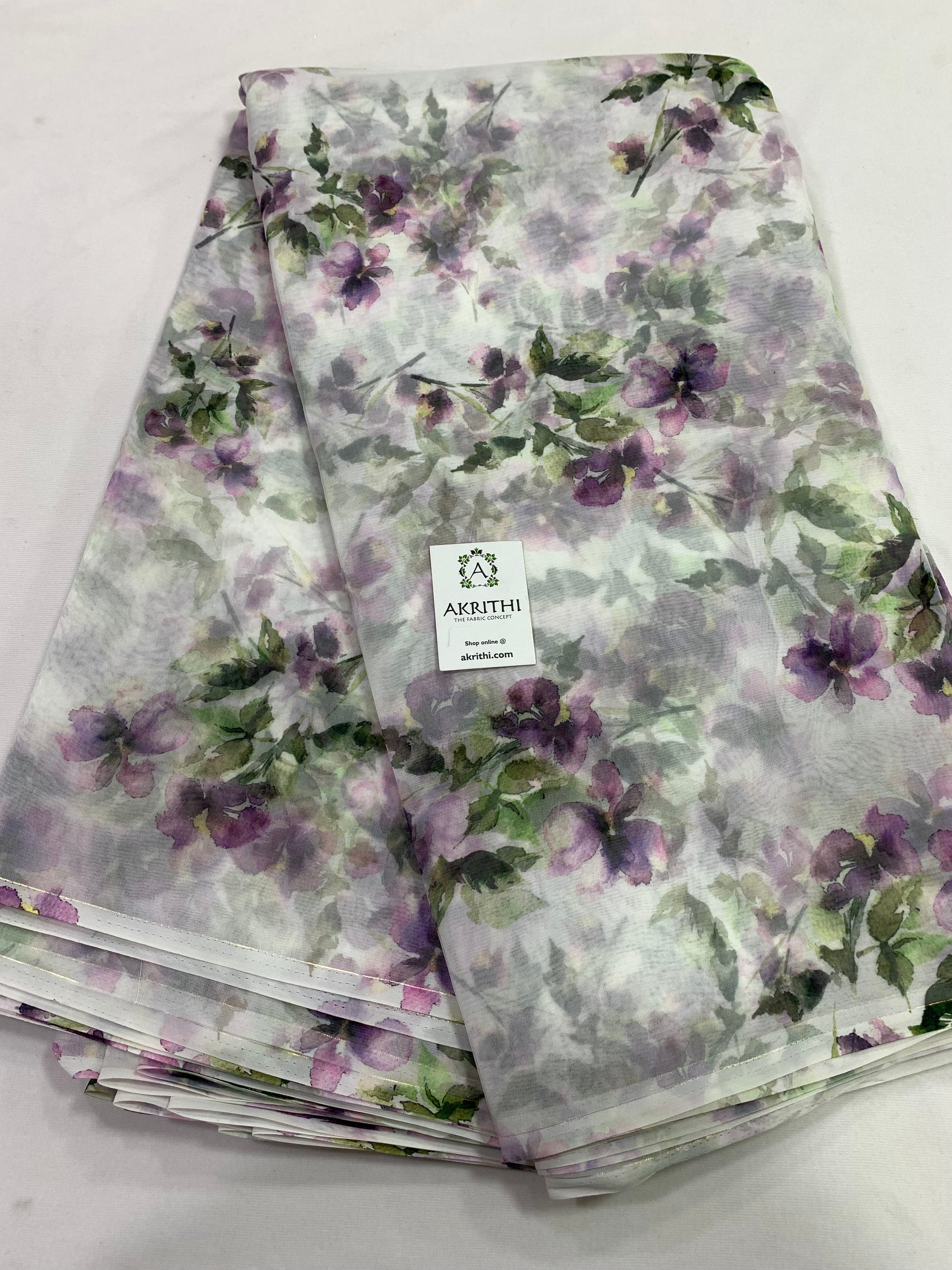 Digital floral Printed organza fabric