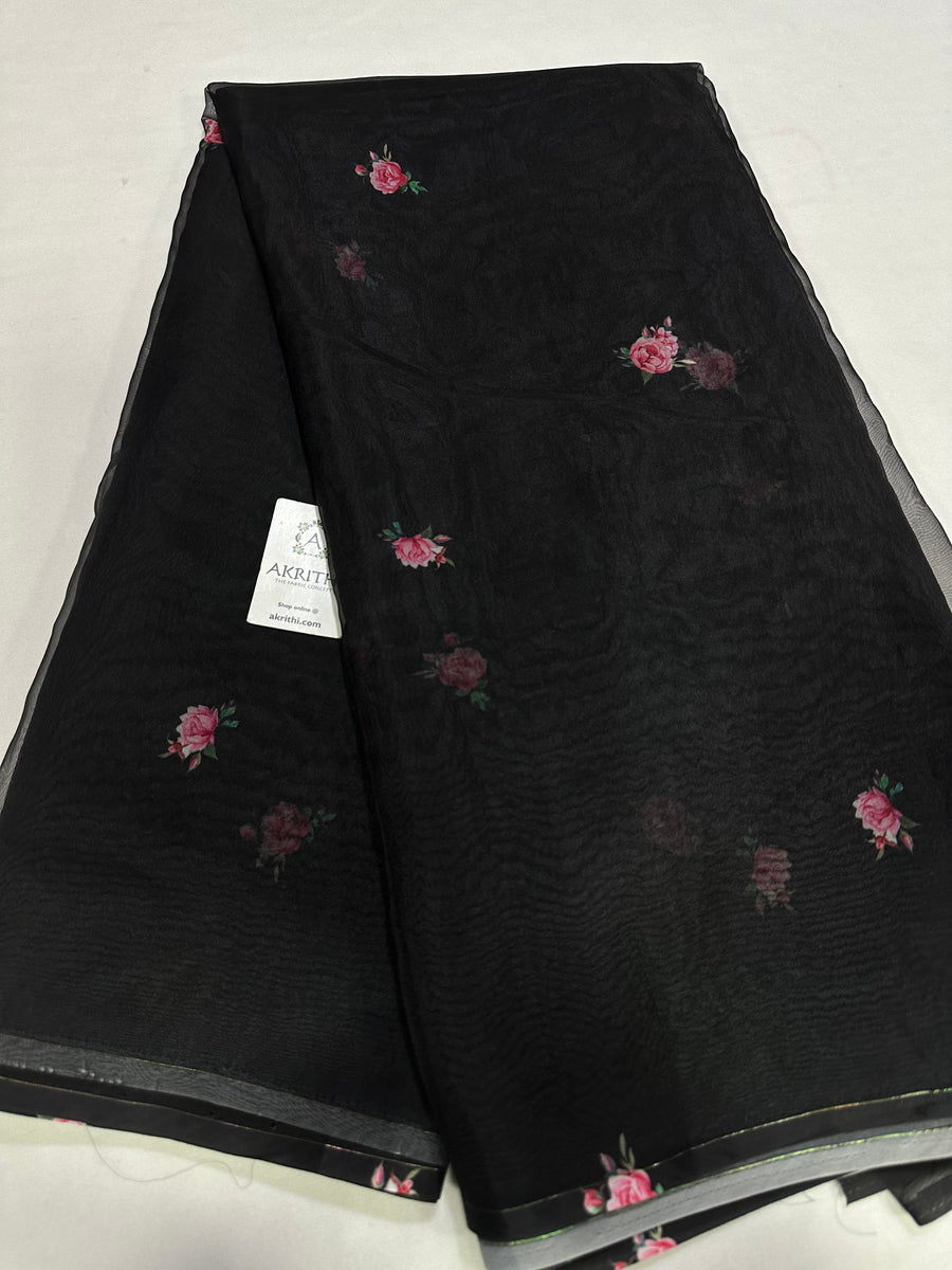 Floral printed organza fabric