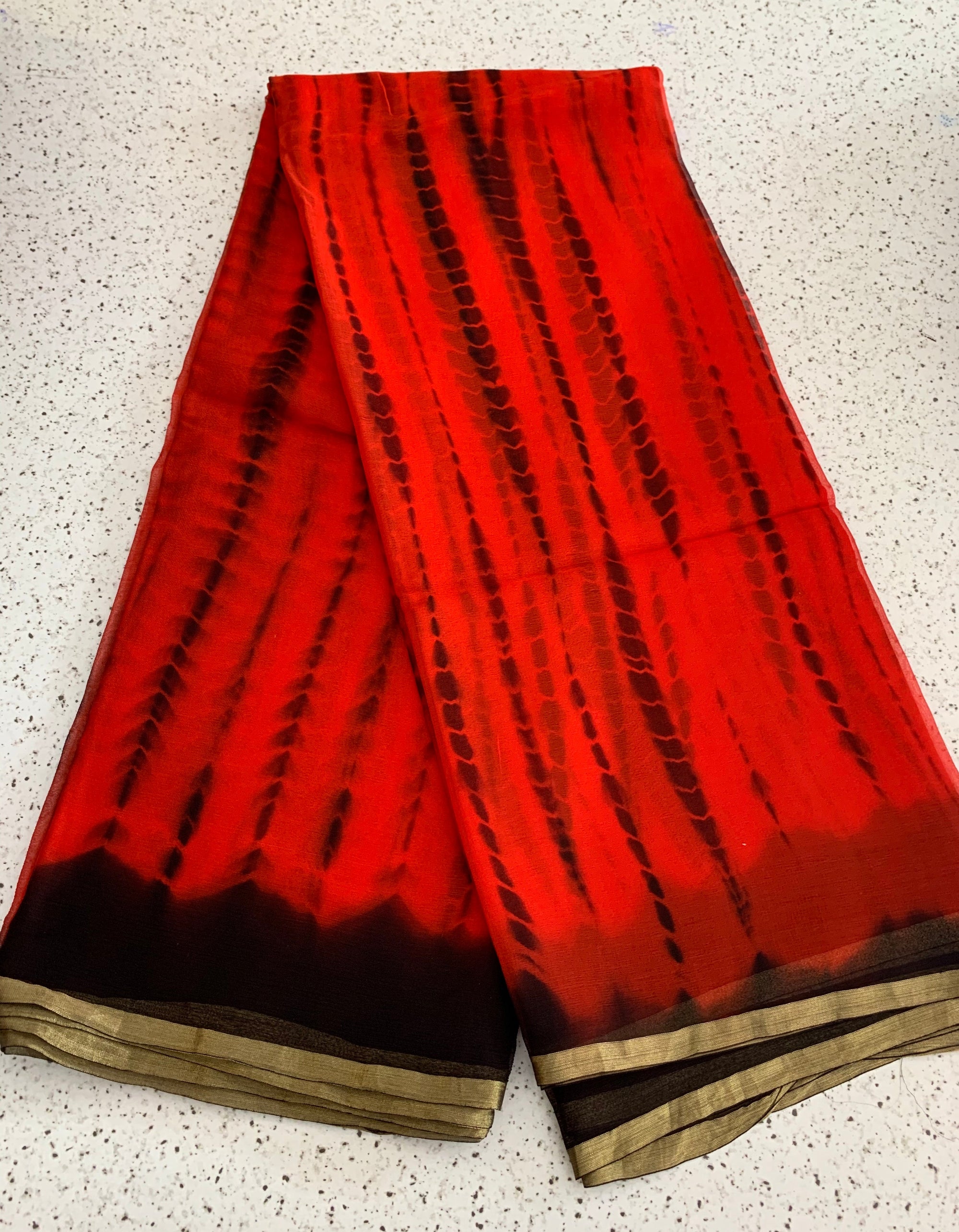 PURE CHIFFON SHIBORI TIE AND DYE SAREE