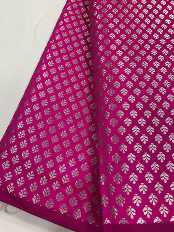 Banarasi brocade fabric with silver zari