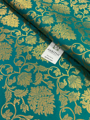 Banarasi brocade fabric blue