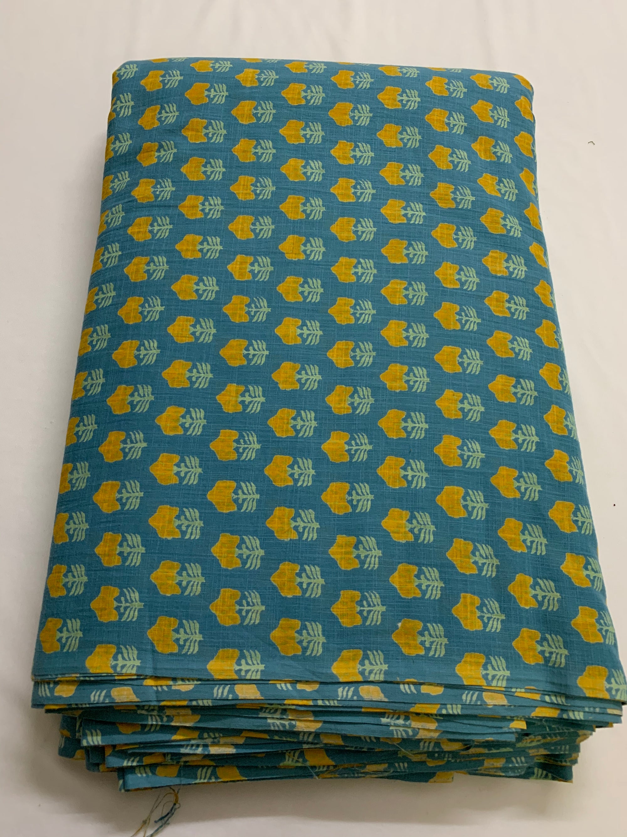 Printed pure slub cotton fabric