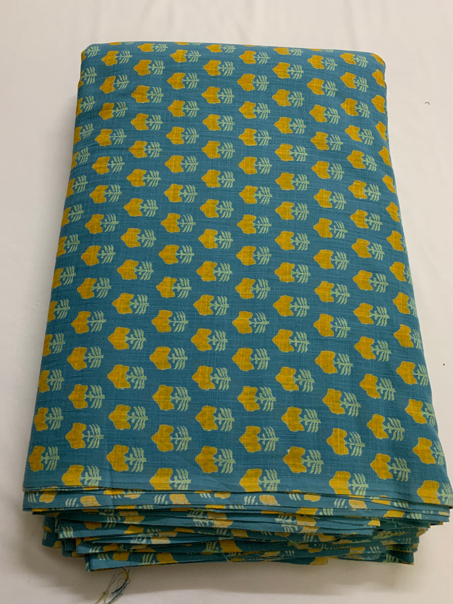 Printed pure slub cotton fabric