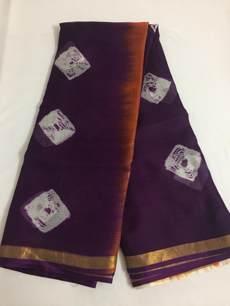 Tie and dye pure kota silk saree