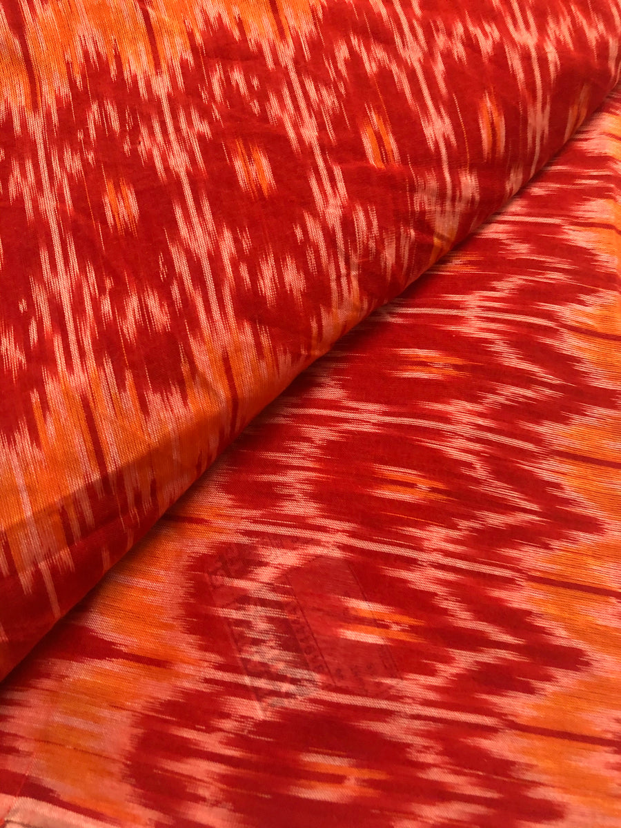 Ikat mercerised cotton fabric