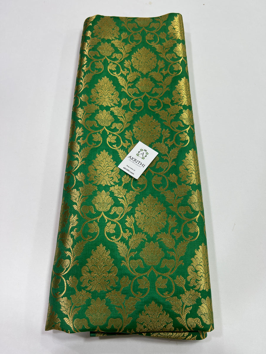 Banarasi brocade fabric green