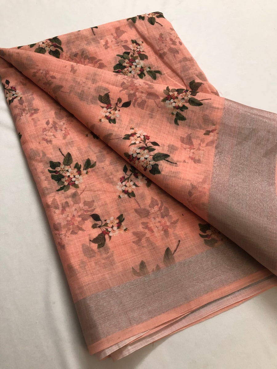 Floral Printed Linen fabric