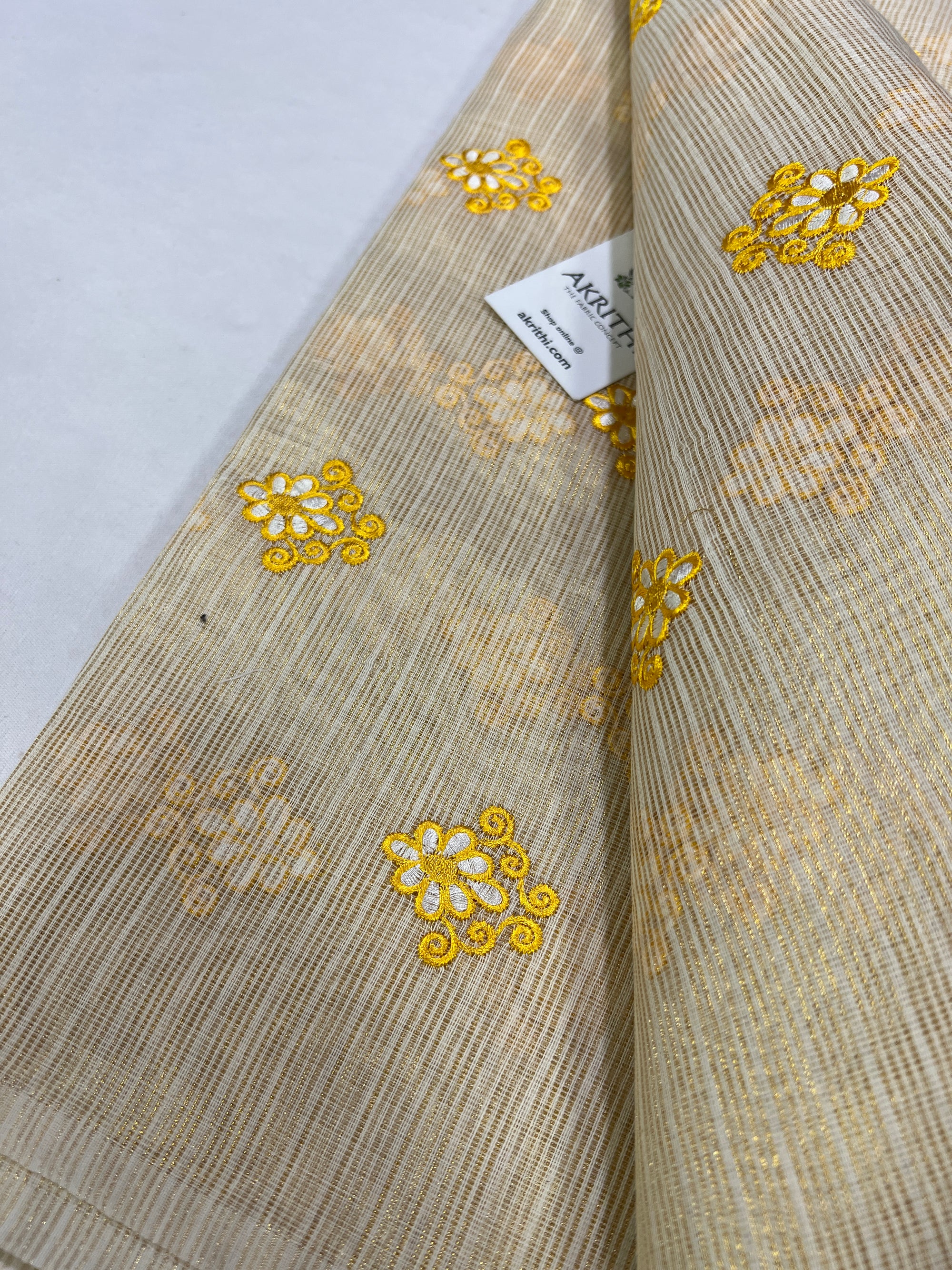 Pure Kota tissue embroidered fabric