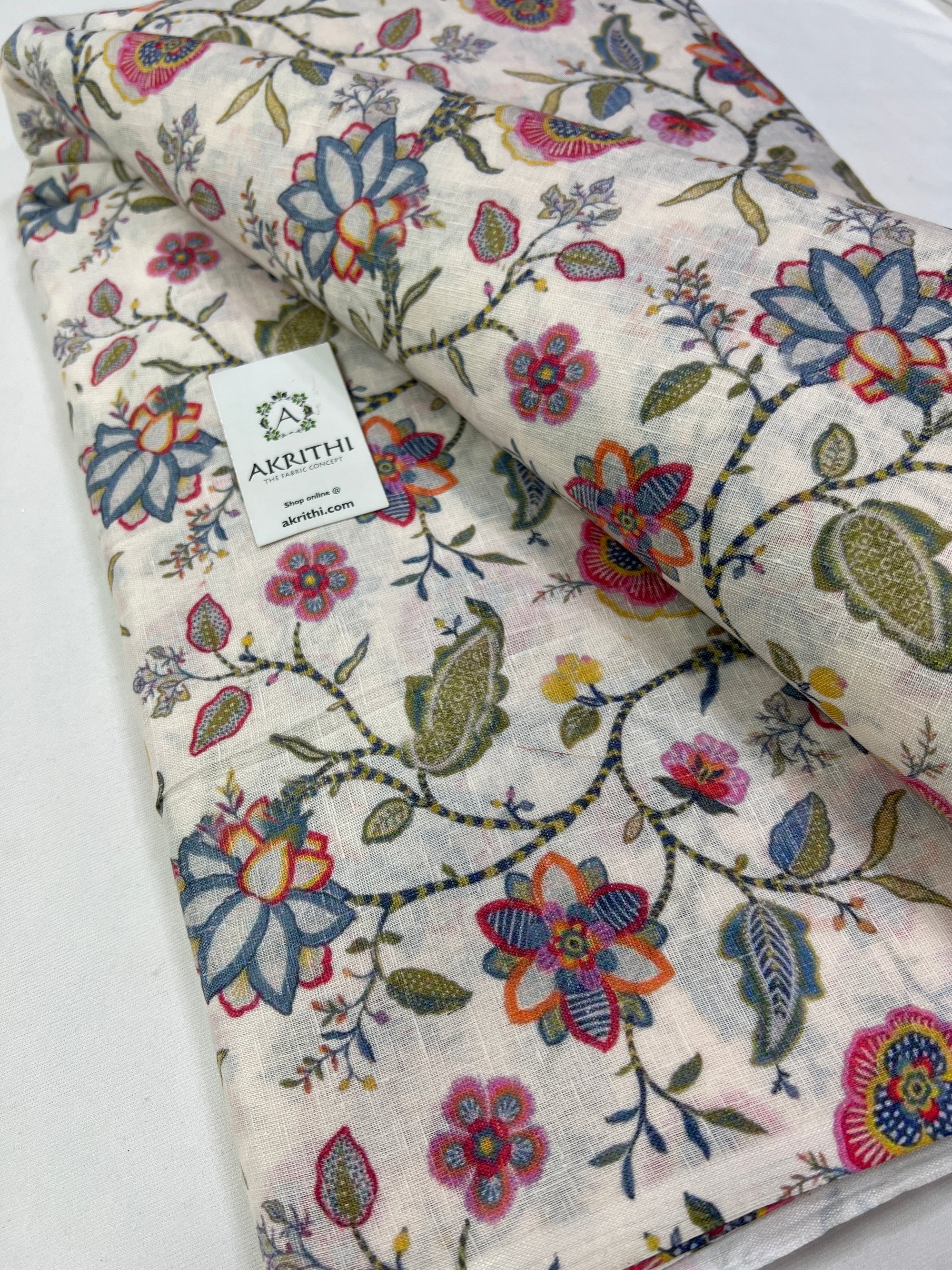 Digital printed linen fabric