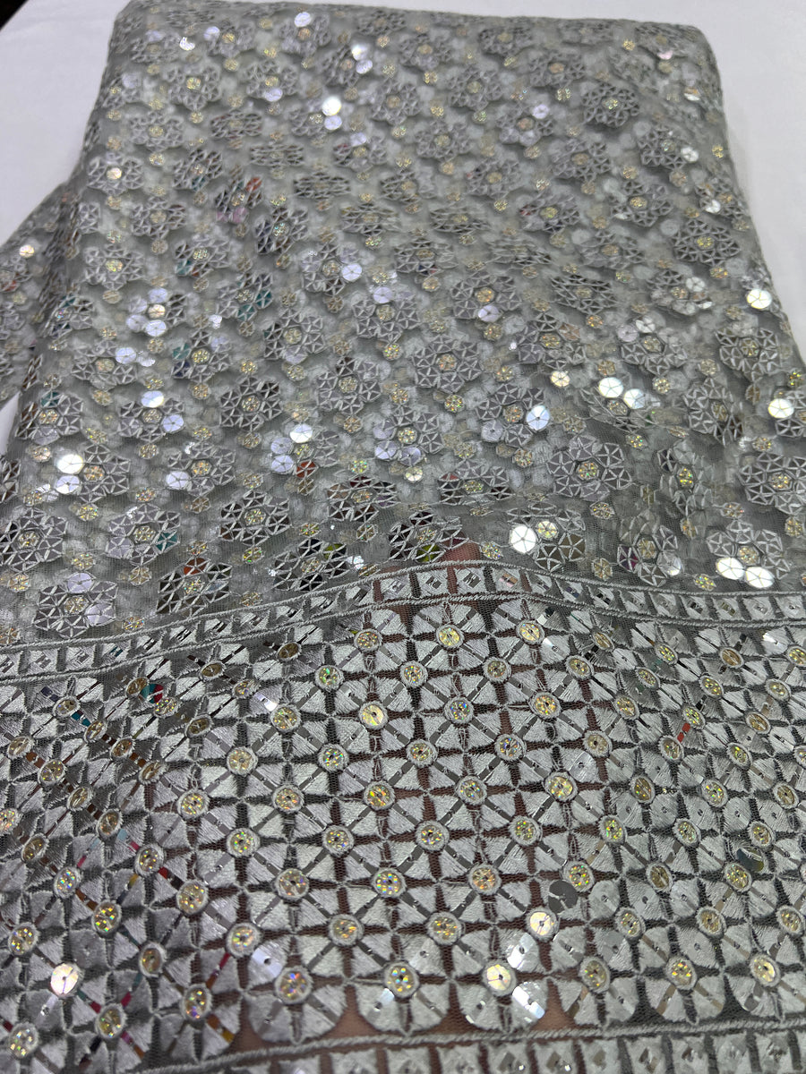 Embroidery on Net fabric