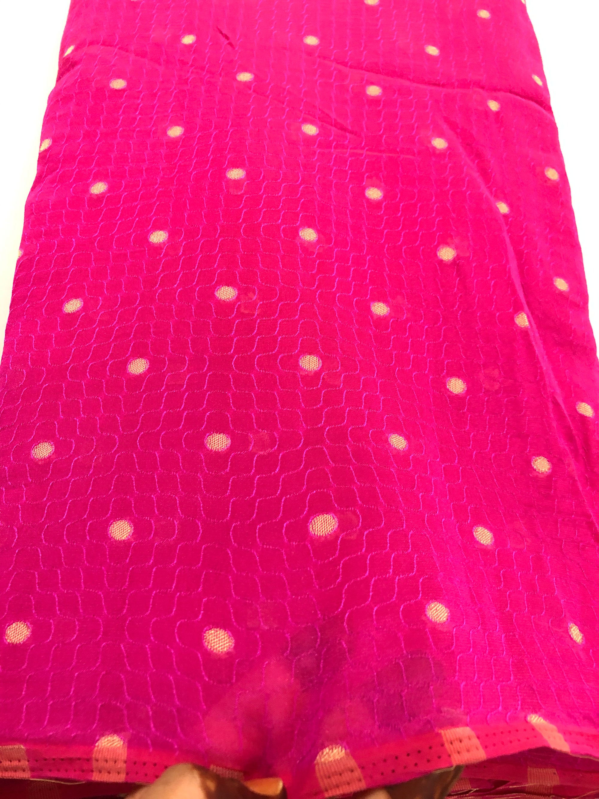 Self woven butti chiffon fabric