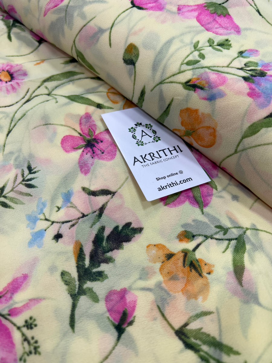 Floral printed georgette fabric 56 inches width