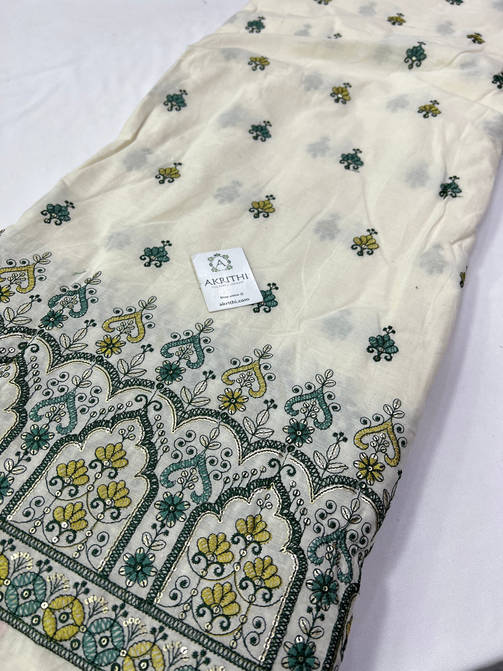 Pure Cotton embroidered fabric