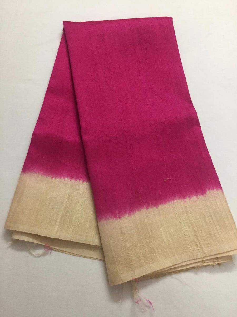 Pure dupion raw silk saree