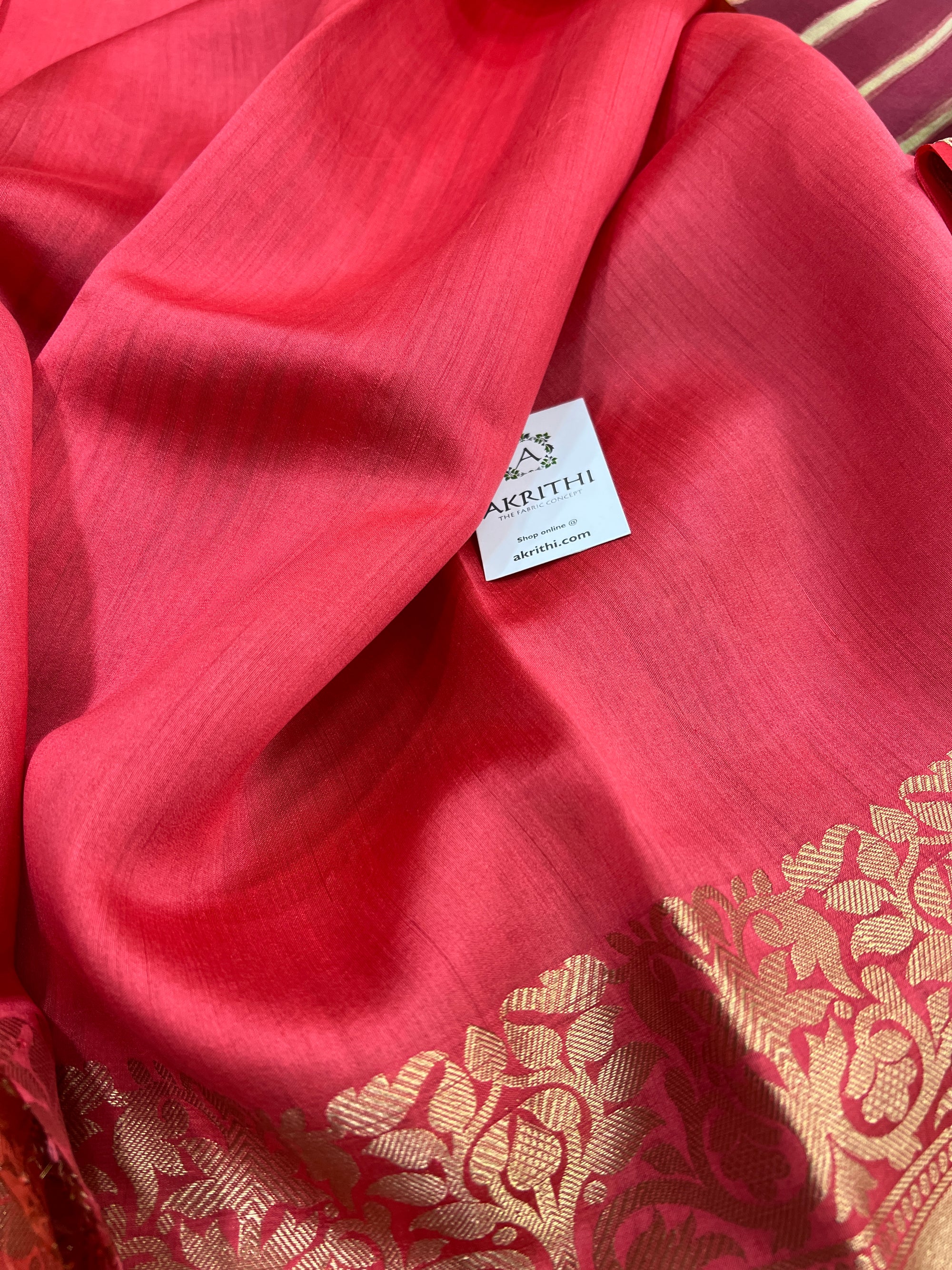 Hand brushed pure silk organza saree