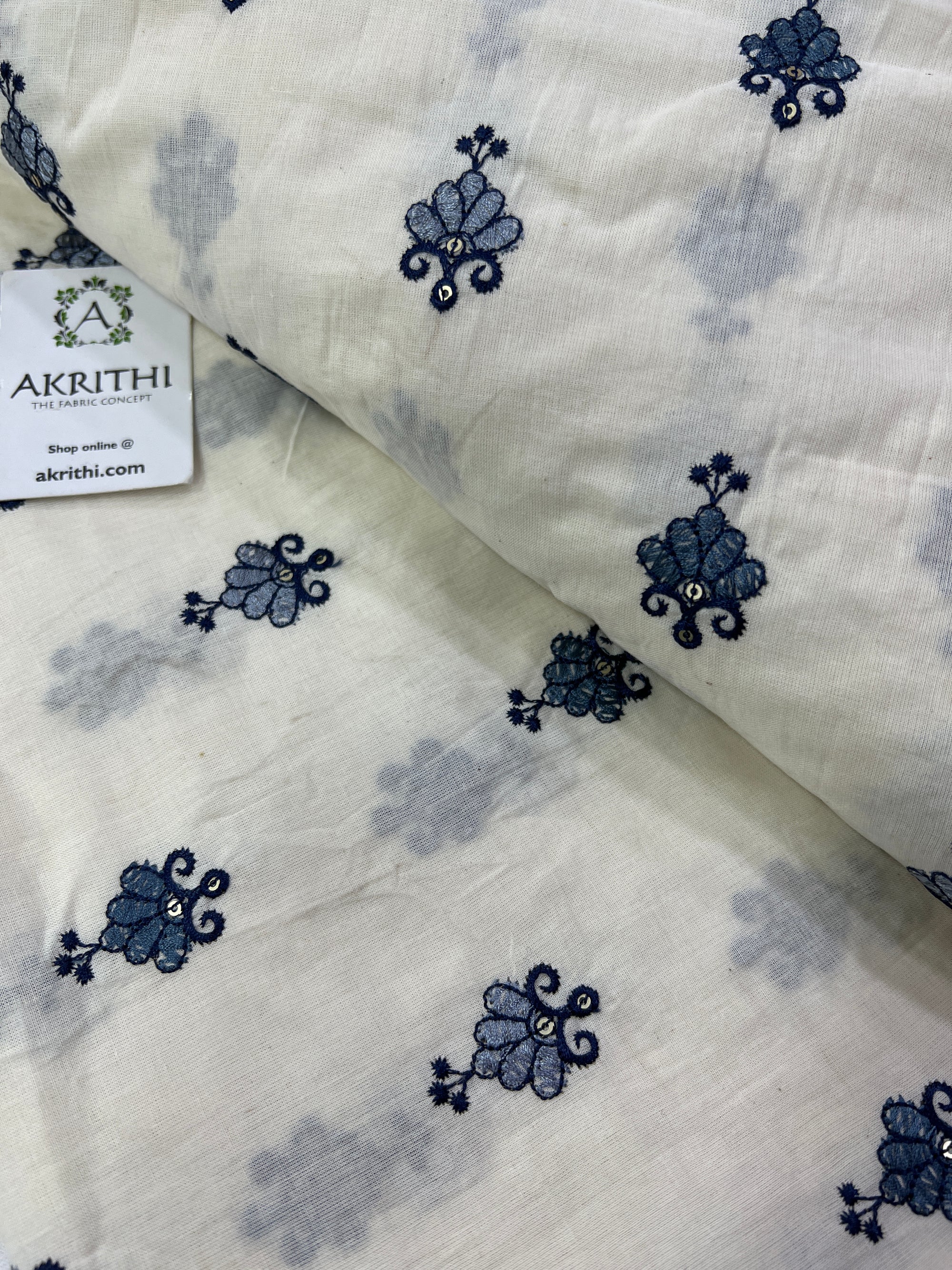 Pure Cotton embroidered fabric