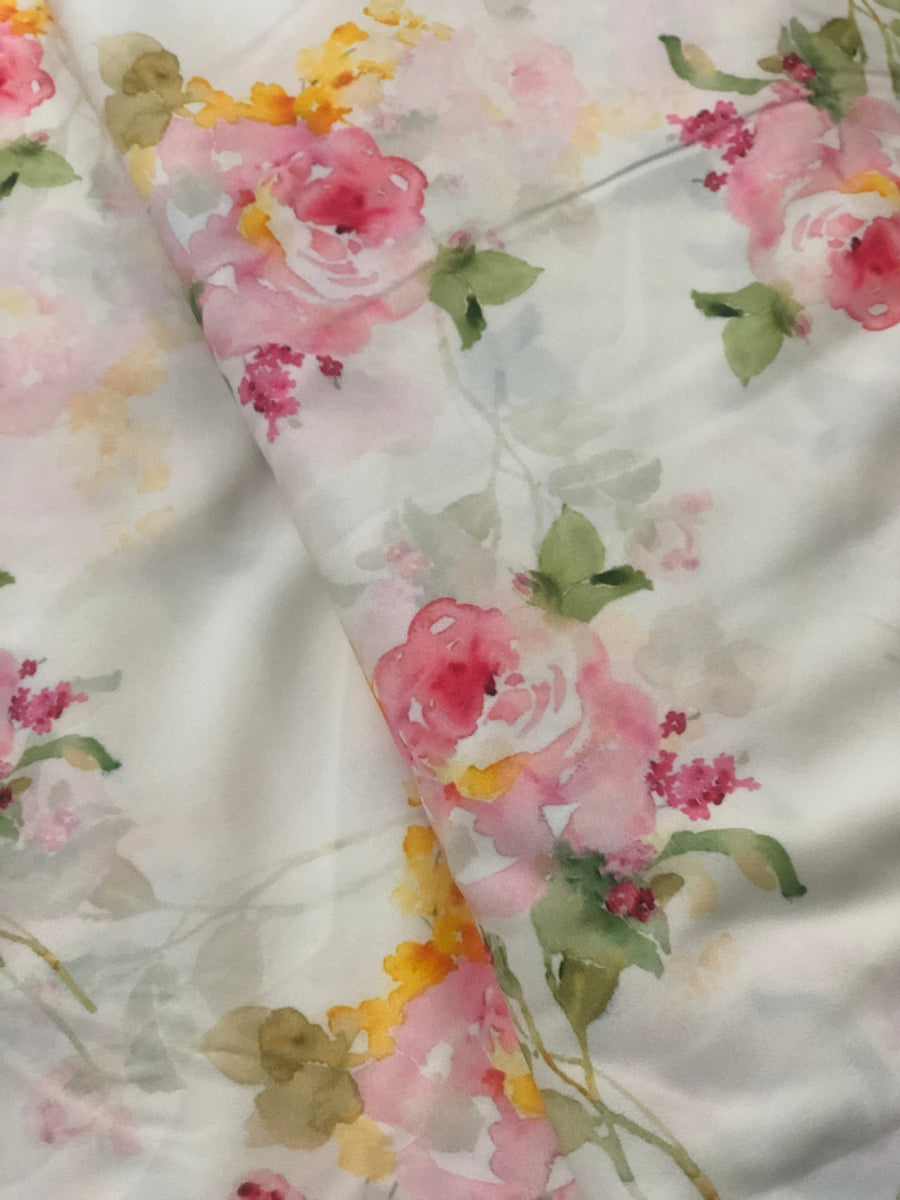 Digital floral Printed crepe fabric