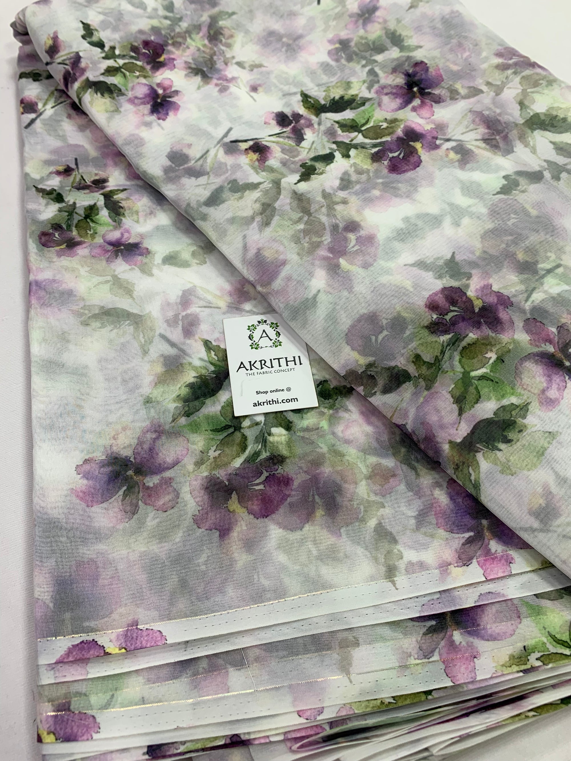 Digital floral Printed organza fabric