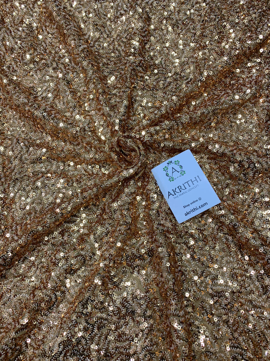 Sequins on pure georgette fabric