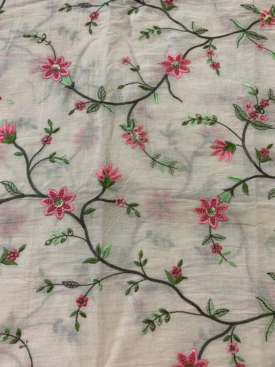 Embroidery on cotton fabric