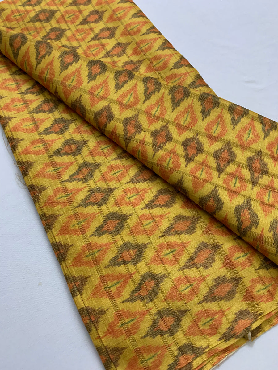 Ikat Printed semi silk fabric