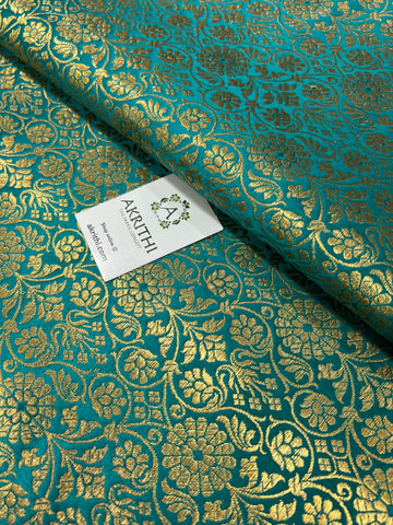 Banarasi brocade fabric blue