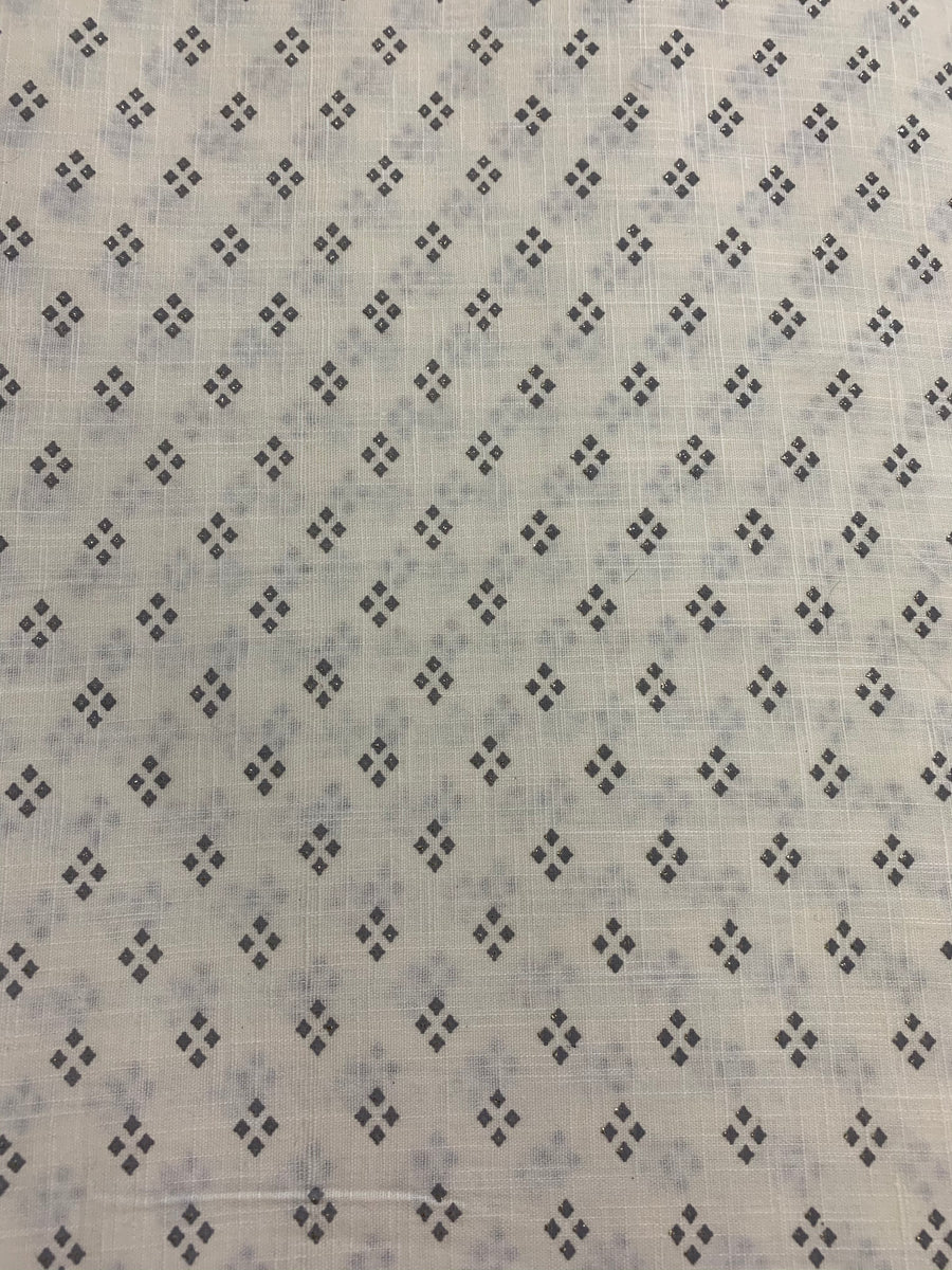 Printed slub cotton fabric