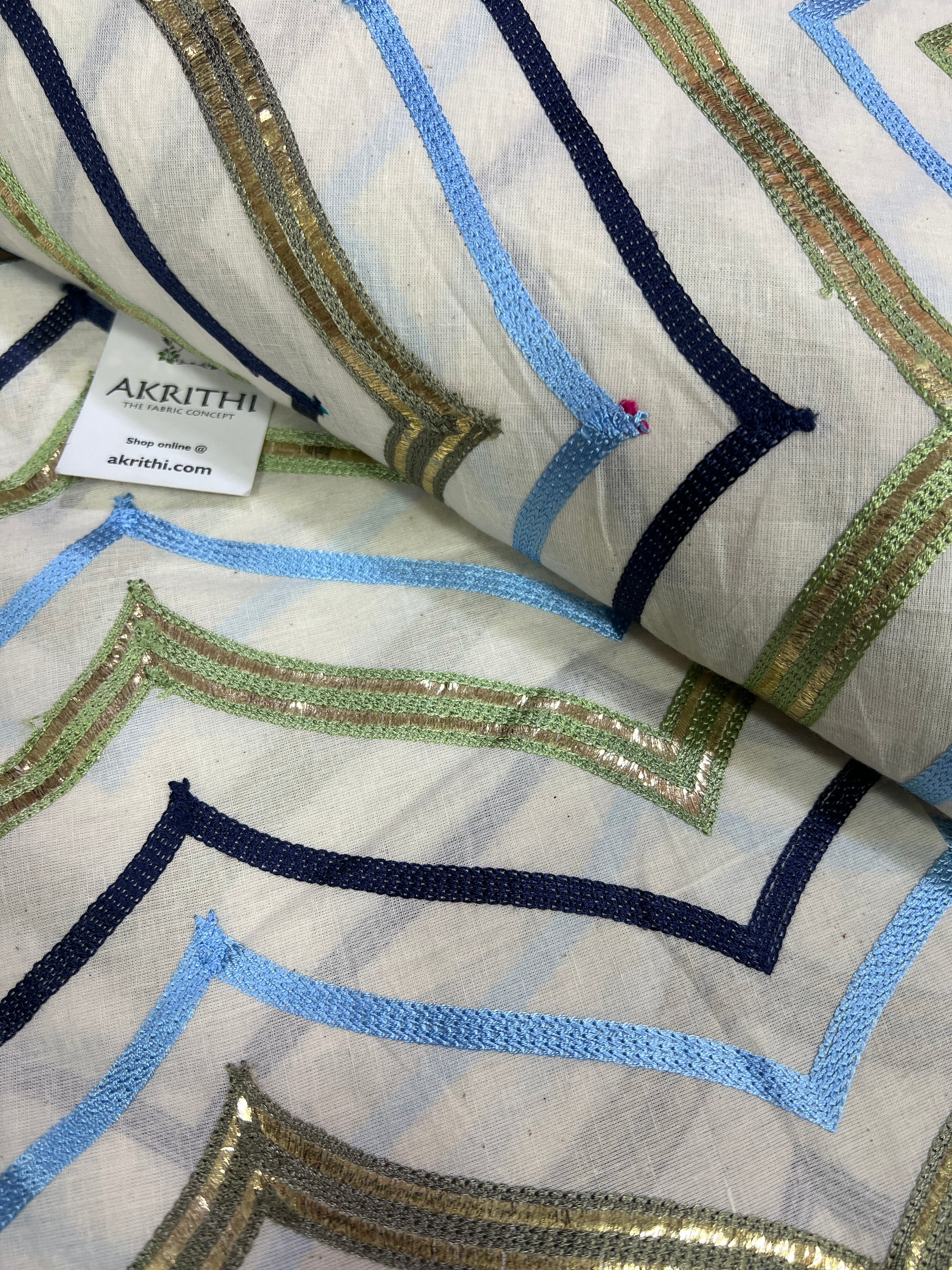 Pure cotton embroidered fabric