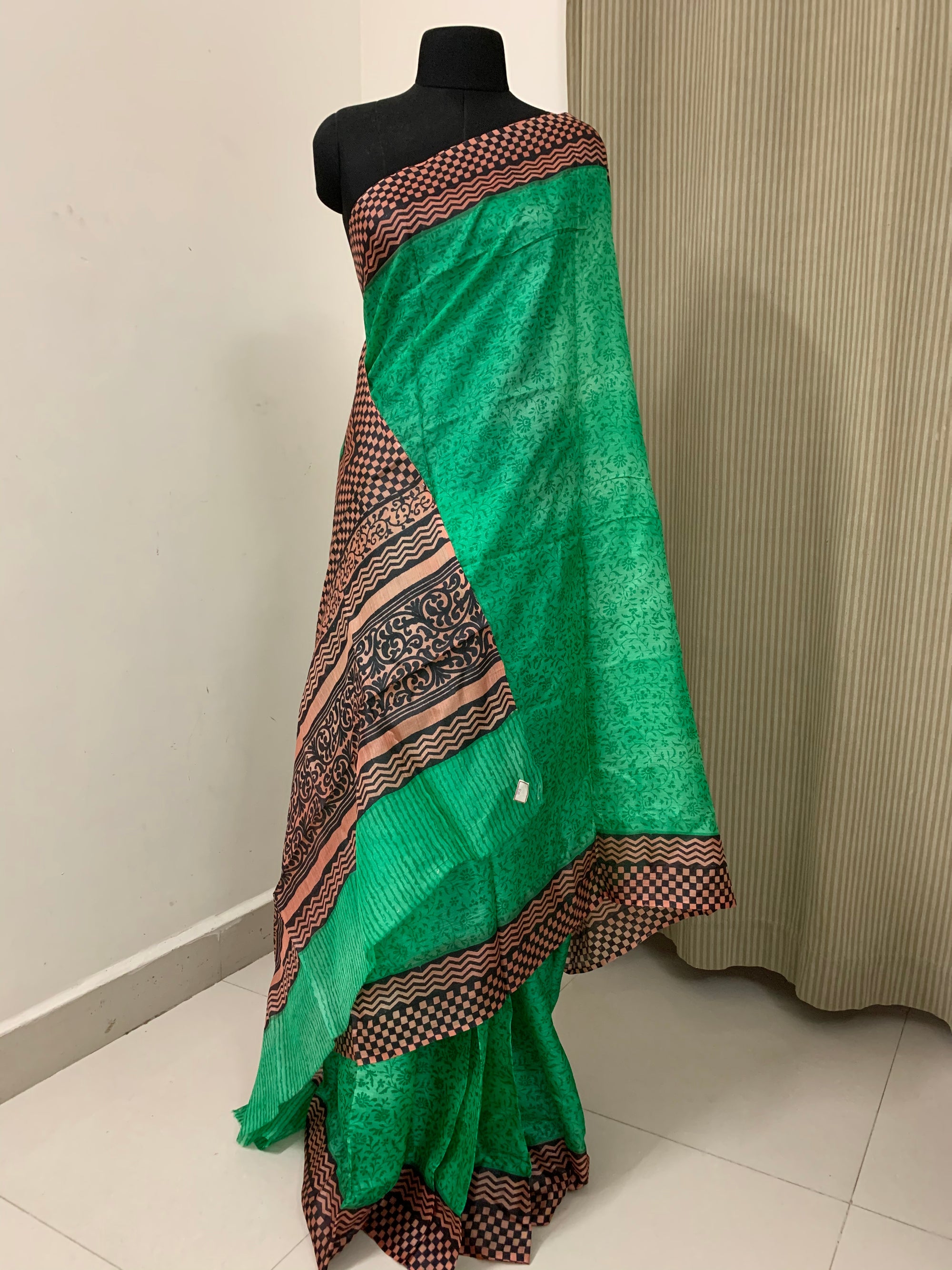 Pure tussar silk printed saree