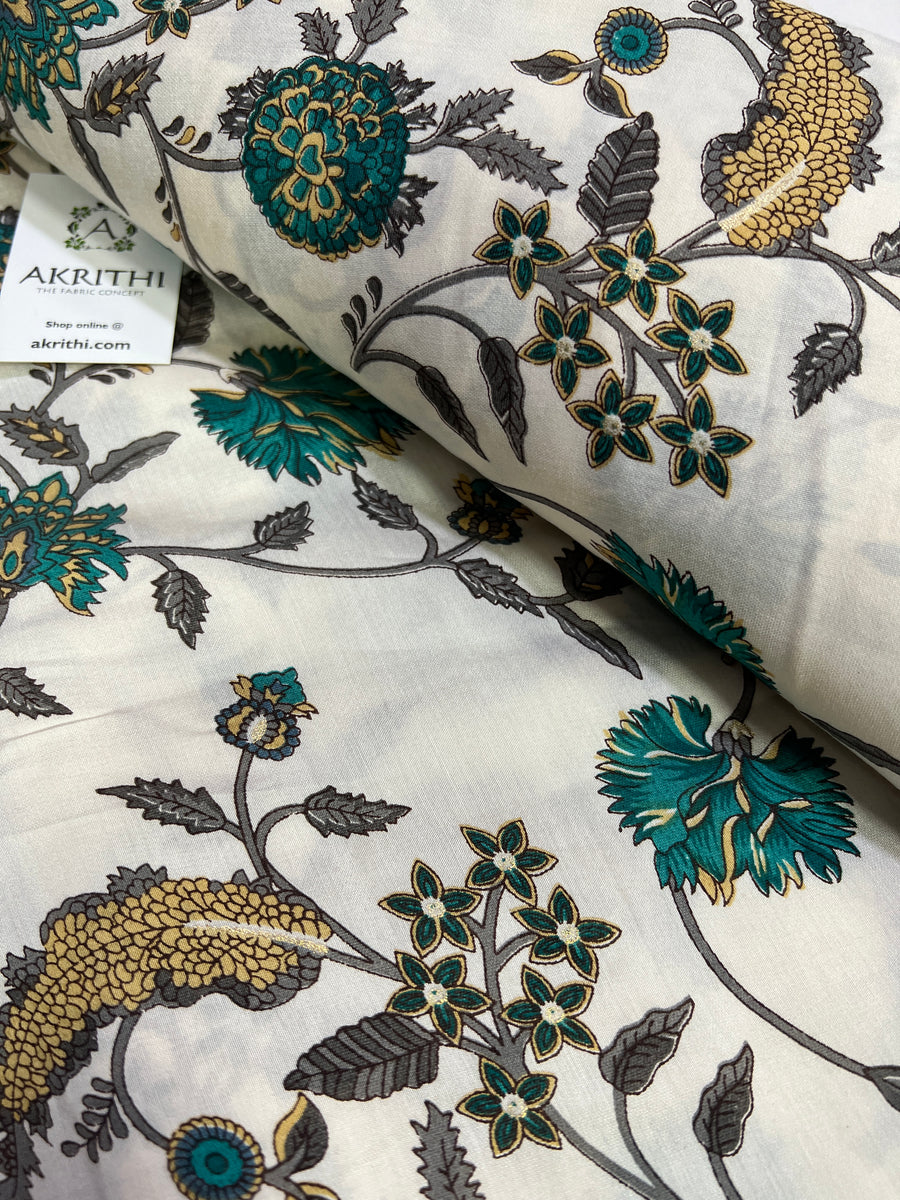 Printed silk fabric