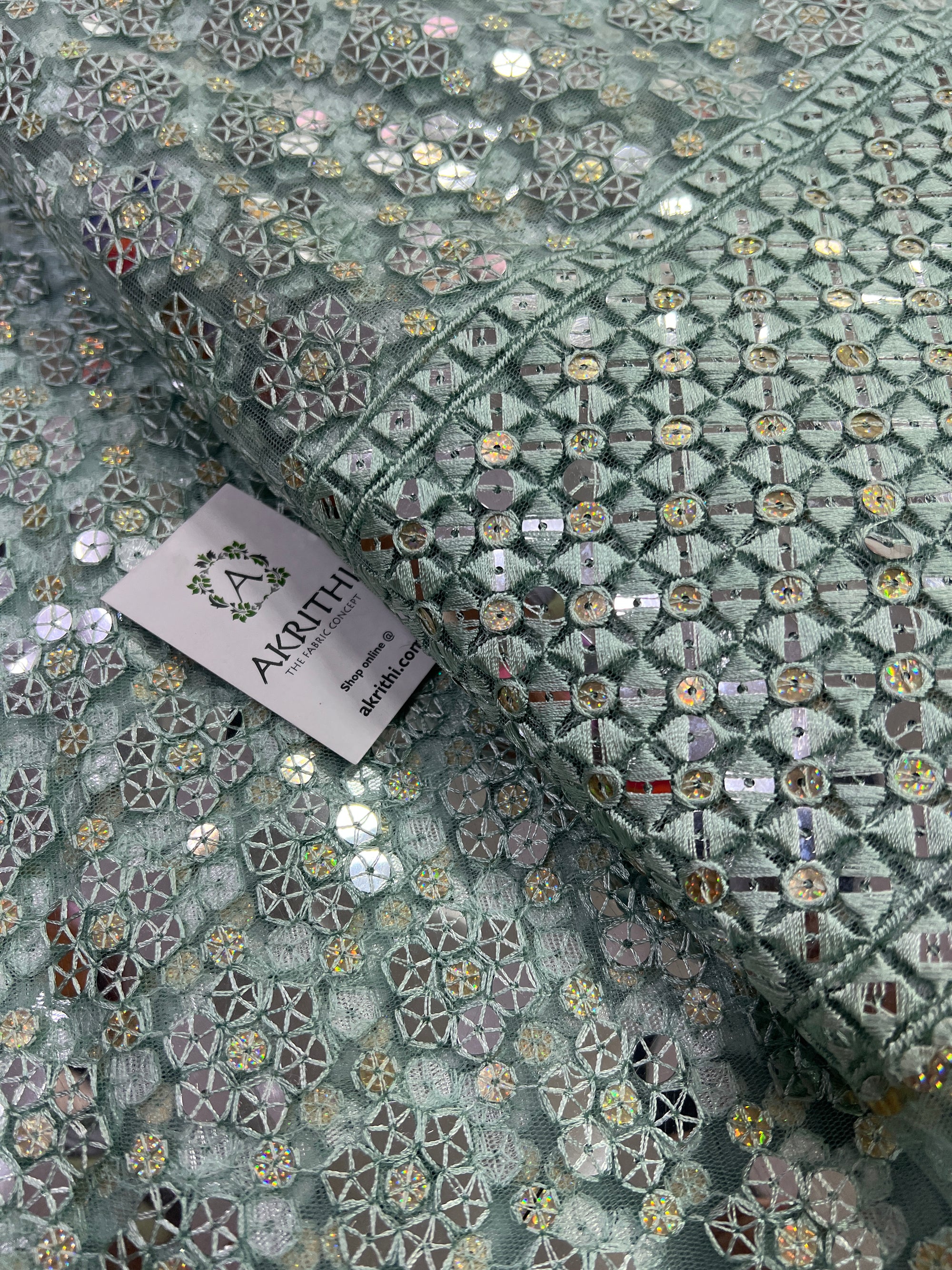 Embroidery on Net fabric