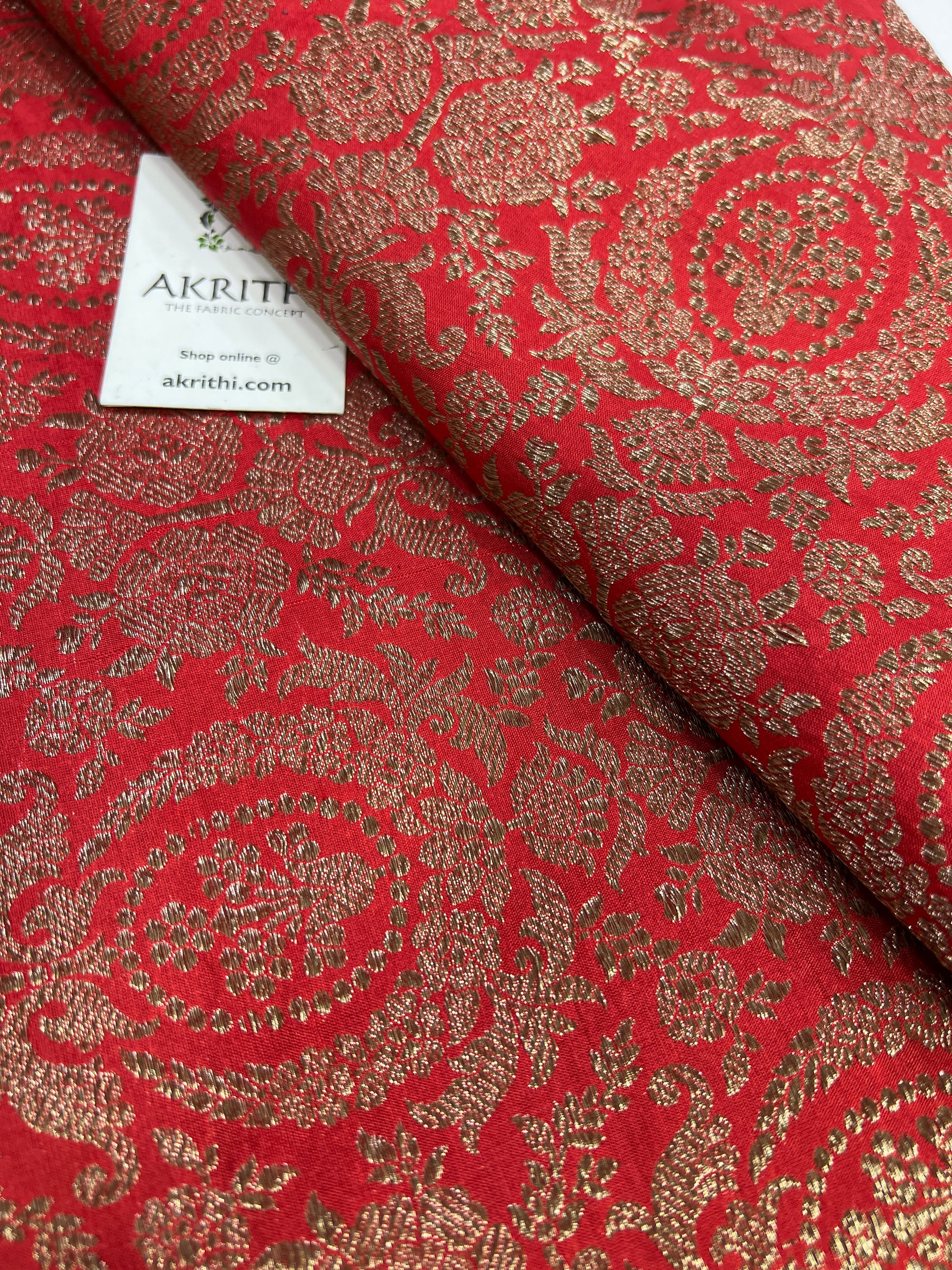 Pure silk Handloom Banarasi brocade fabric