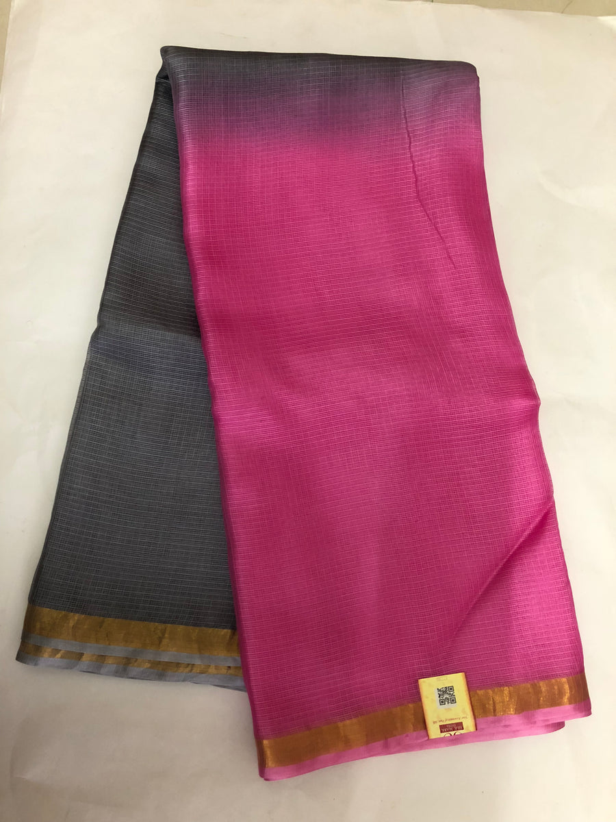 Pure kota silk double shaded saree