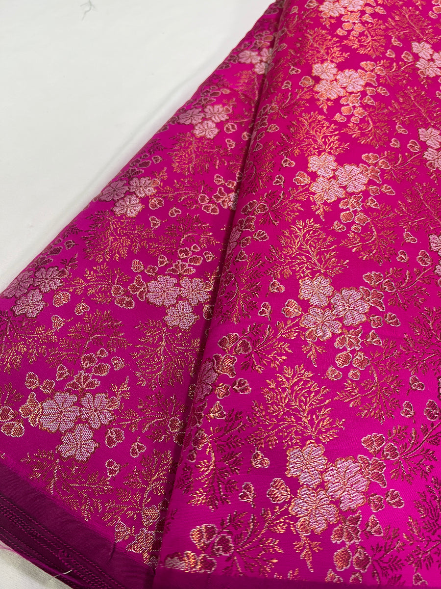 Banarasi brocade fabric with copper zari