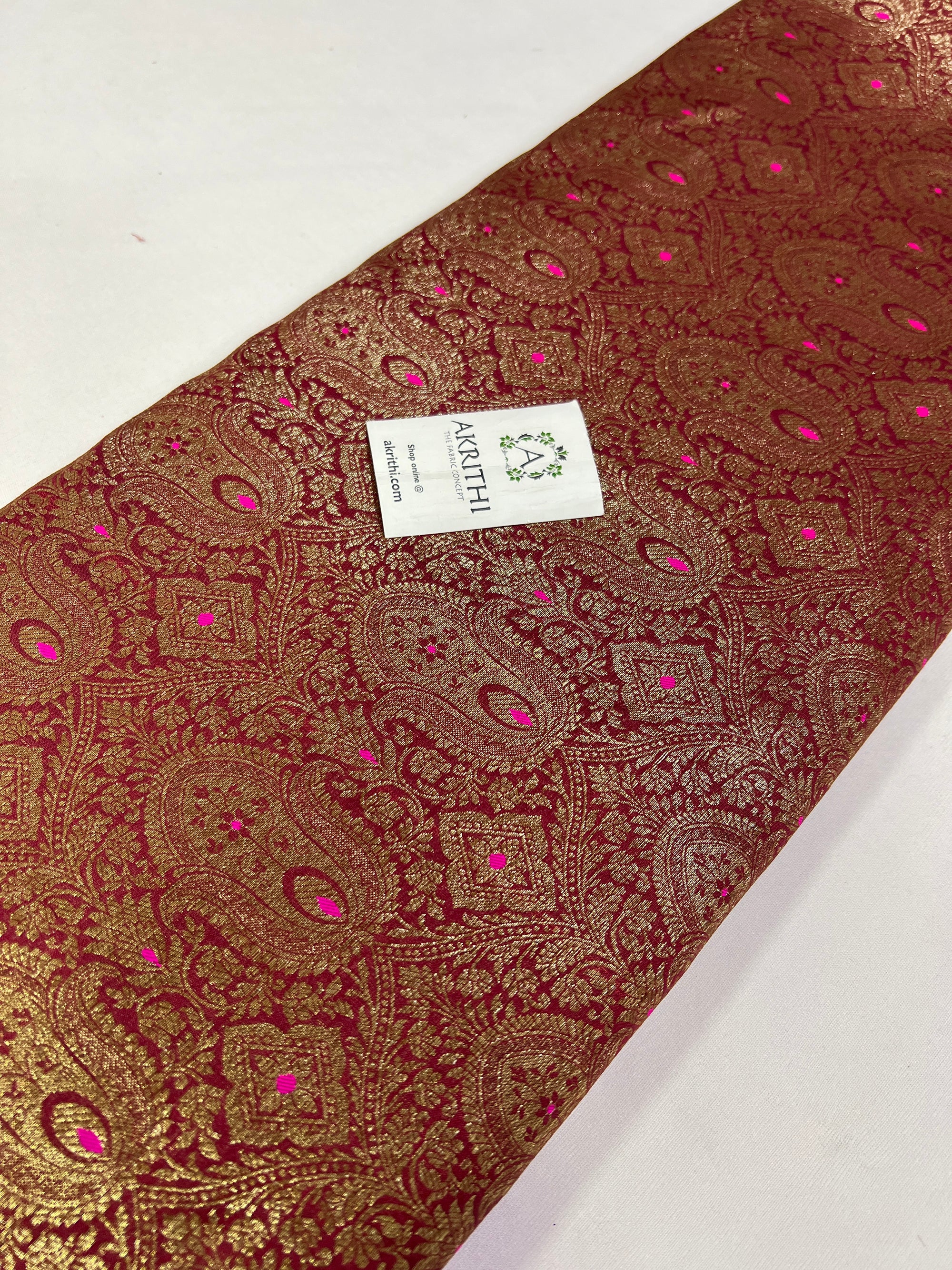 Handloom Banarasi brocade fabric antique zari