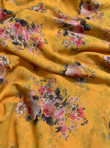 Digital floral Printed georgette fabric