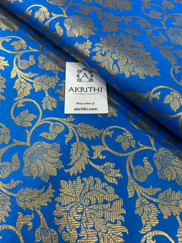 Banarasi brocade fabric blue