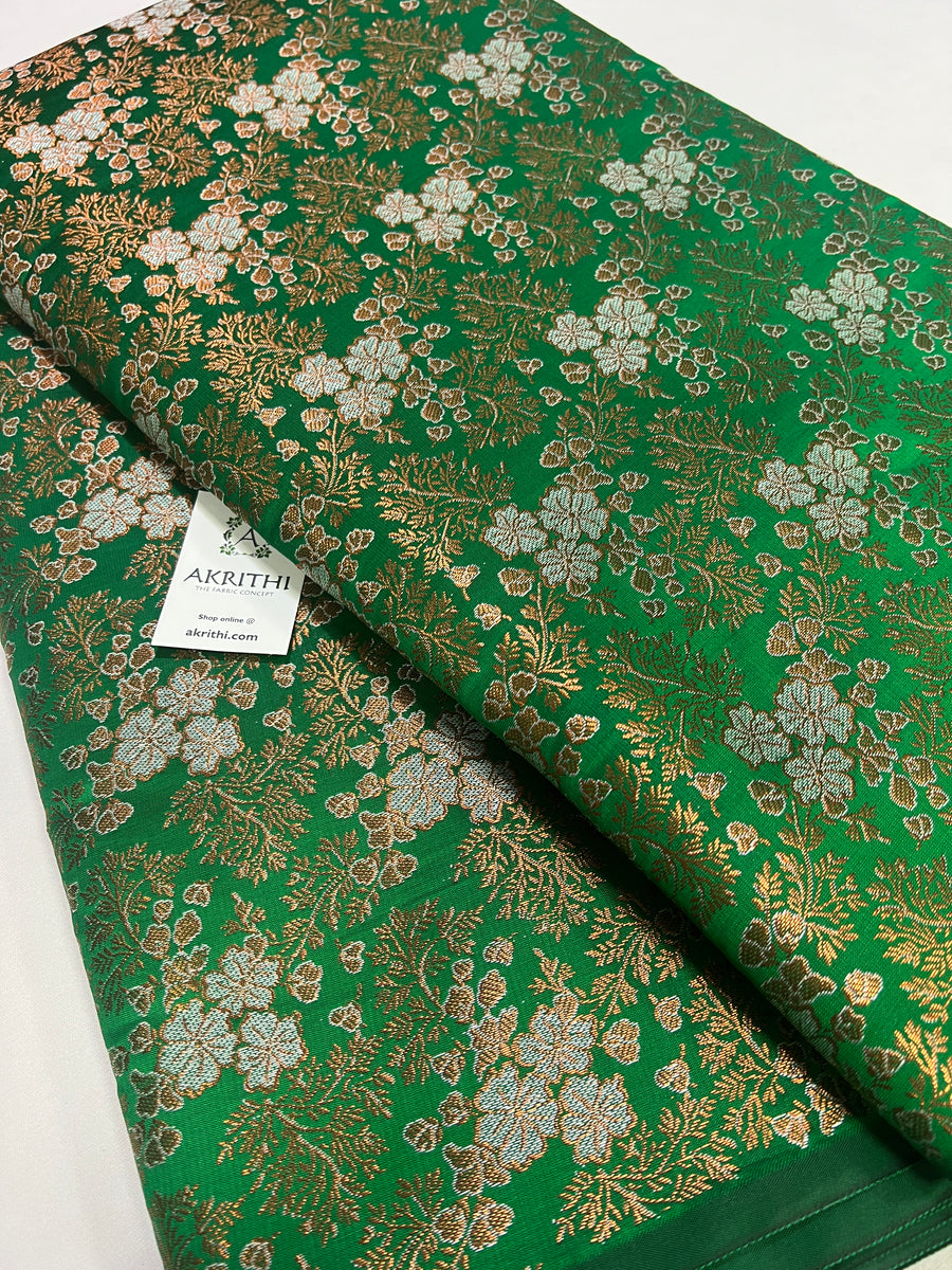 Banarasi brocade fabric with copper zari