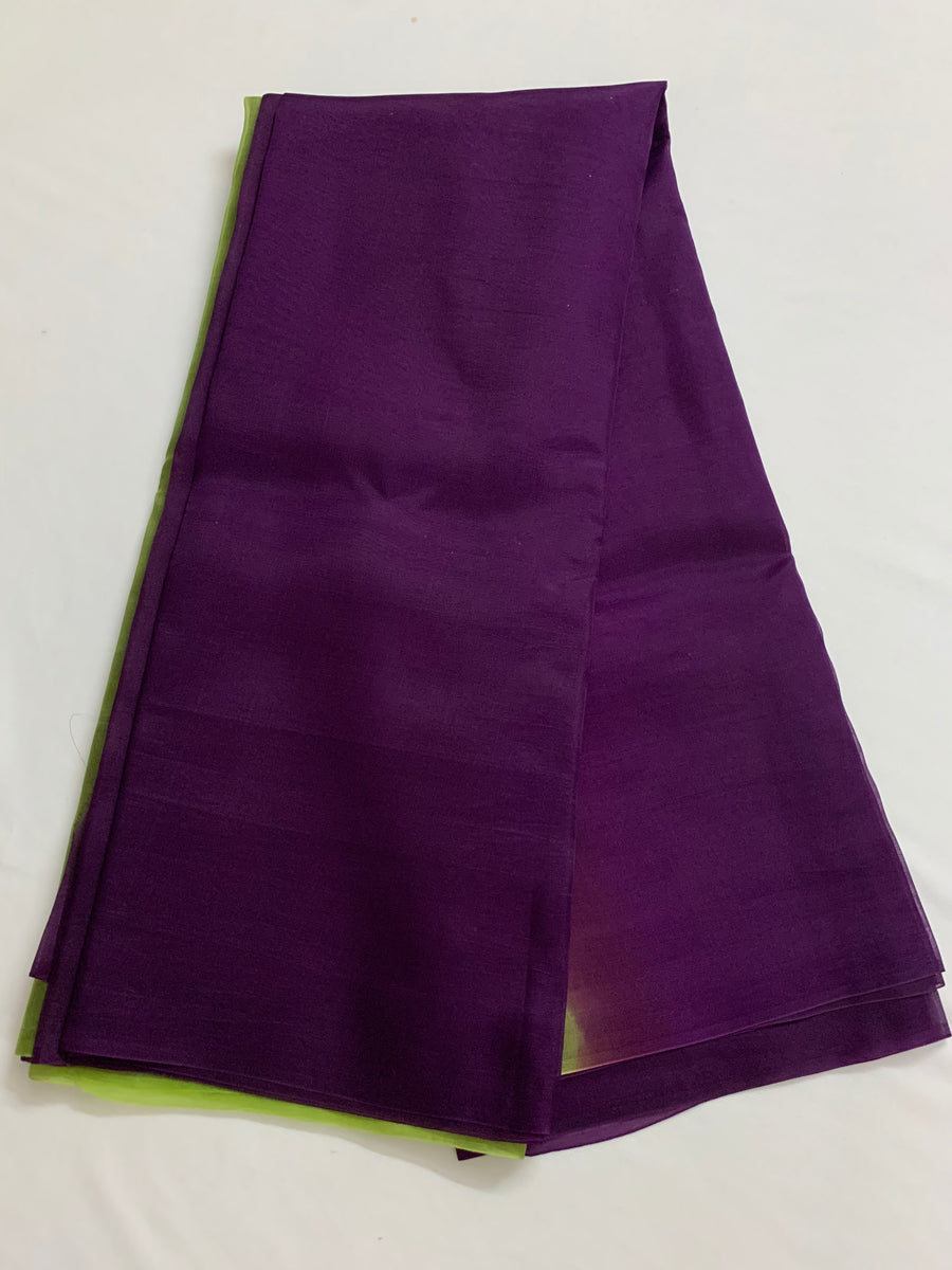 PURE SILK ORGANZA DOUBLE SHADED SAREE 20 GRAMS