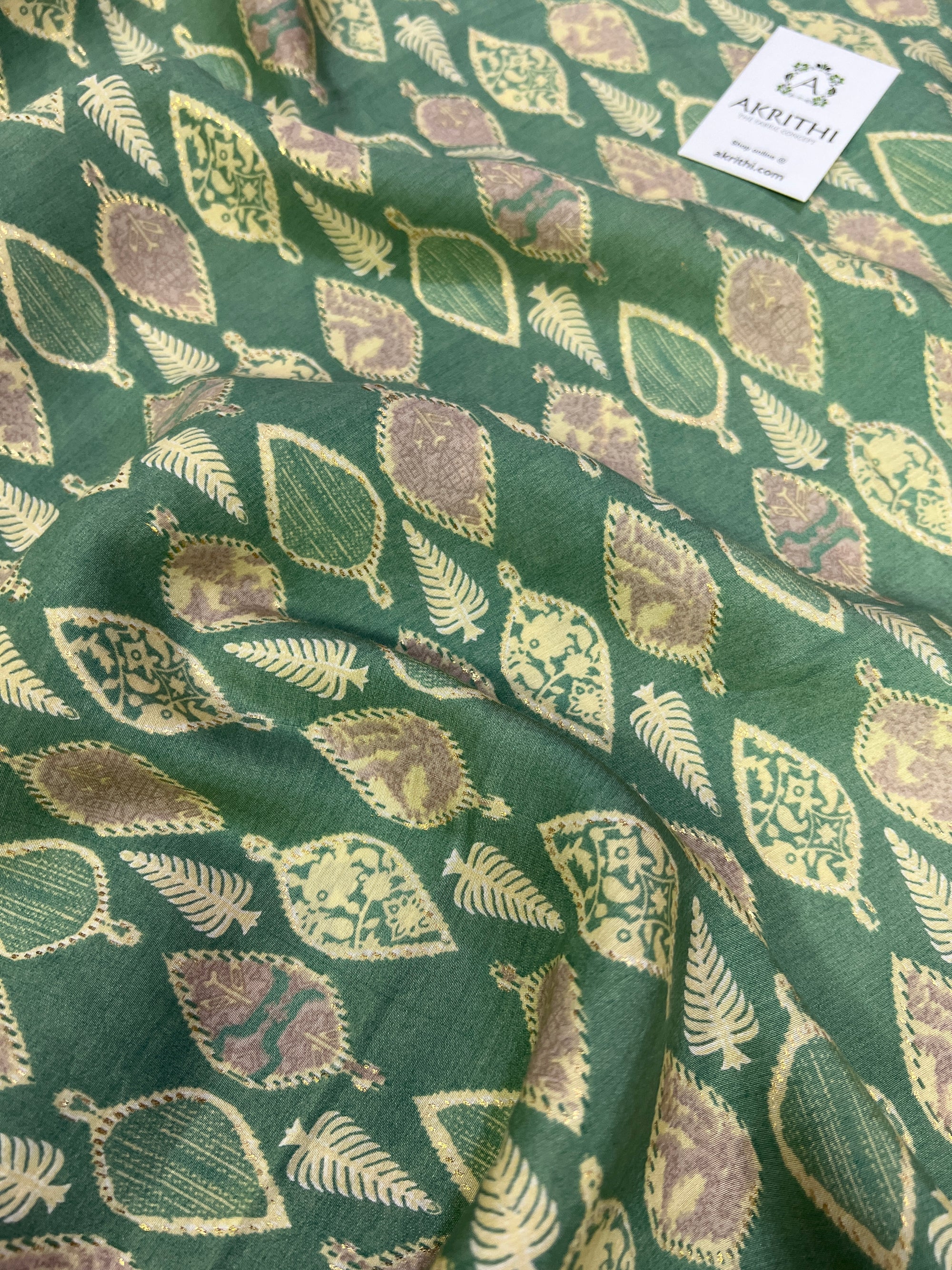 Printed silk fabric