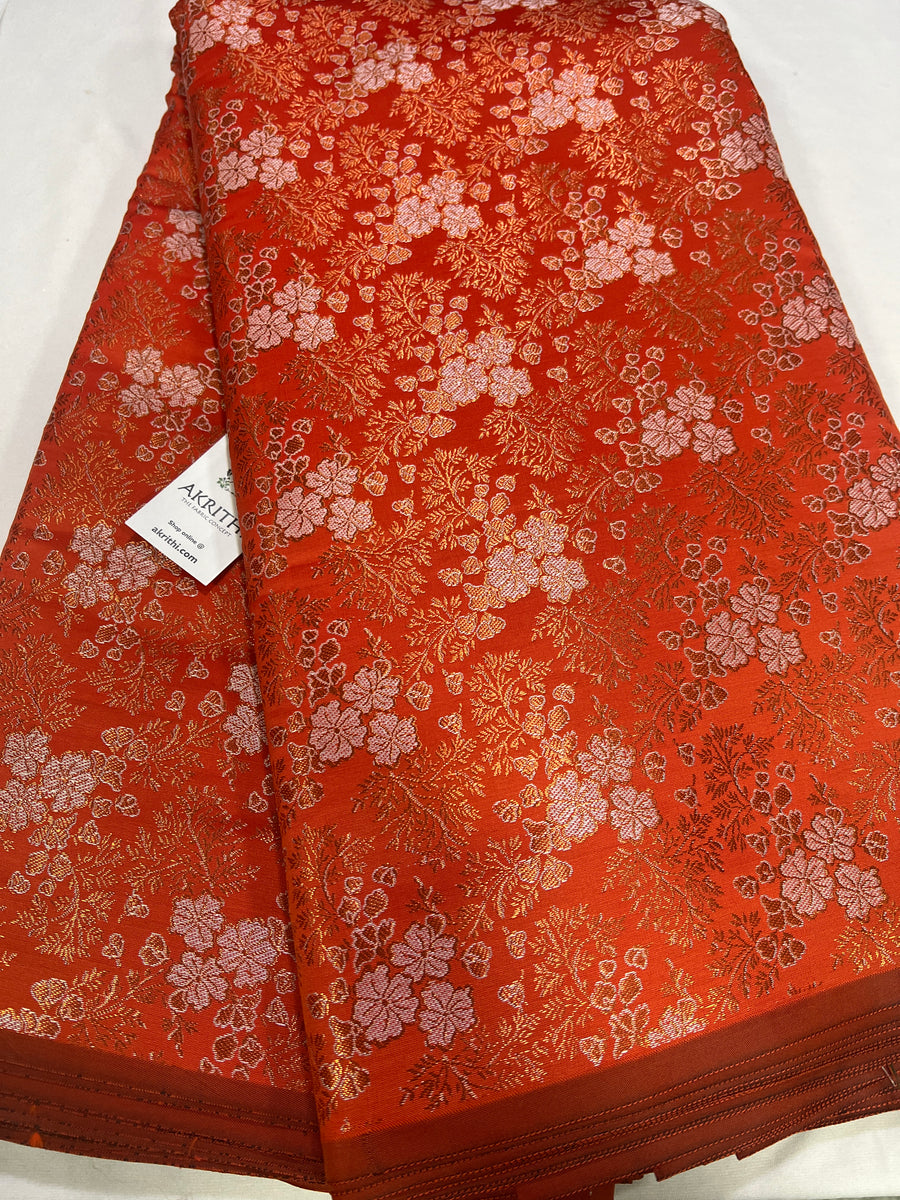 Banarasi brocade fabric with copper zari