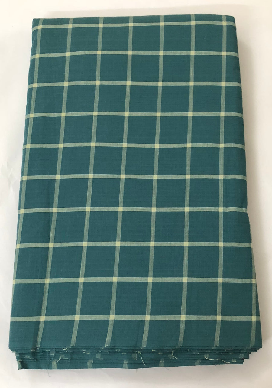 Checkered mercerised cotton fabric