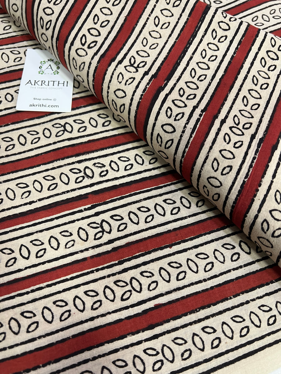 Hand block Printed pure cotton fabric