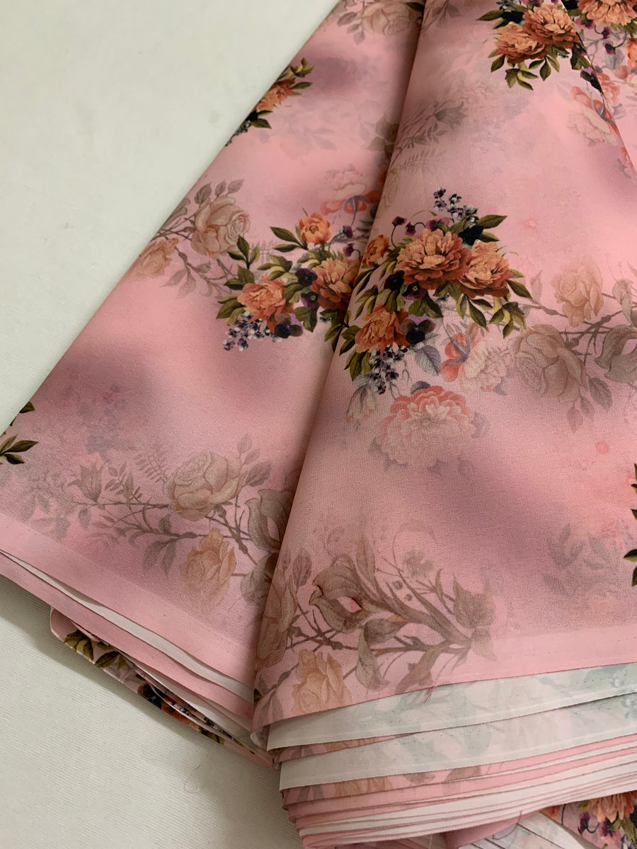 Digital floral Printed georgette fabric