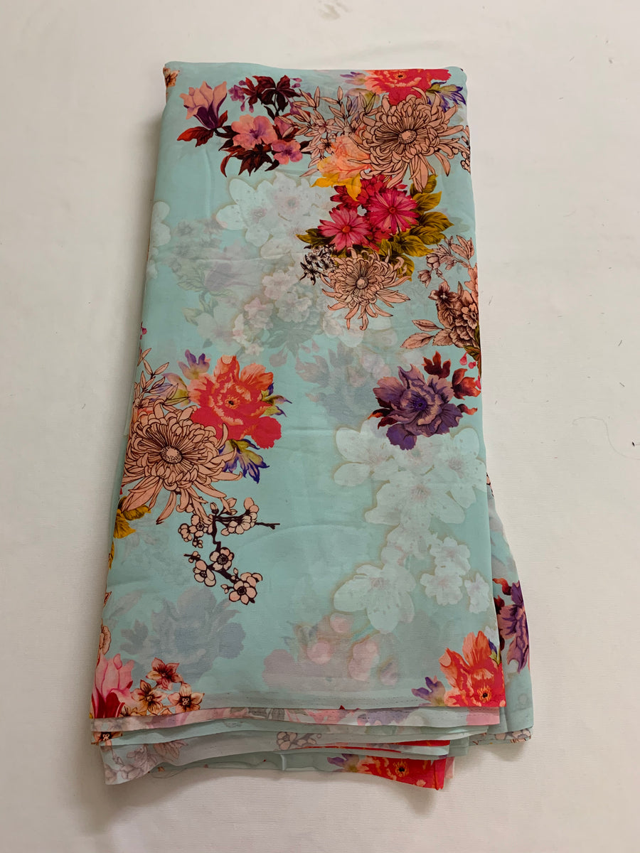 Digital floral Printed georgette fabric