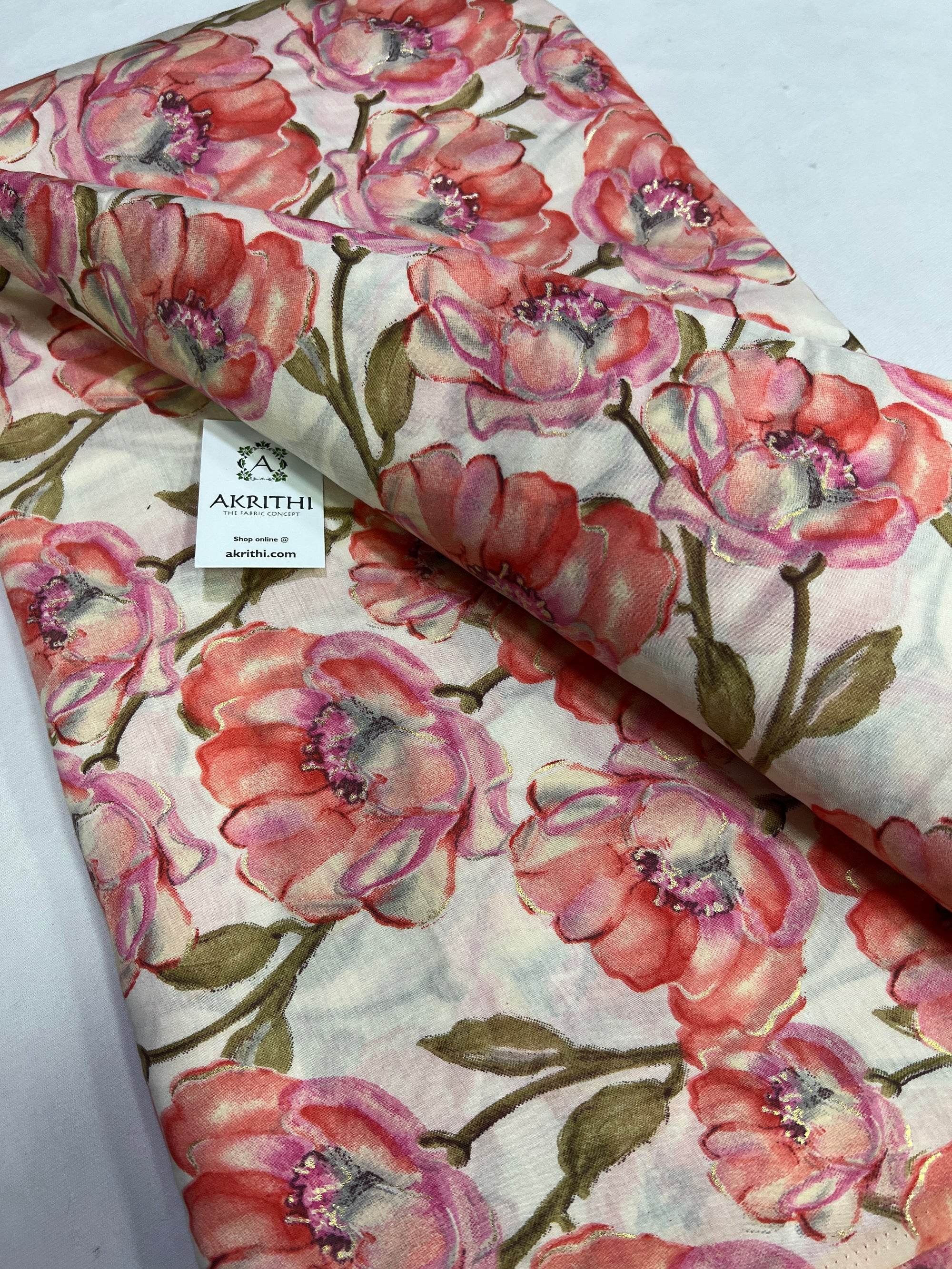 Printed silk fabric