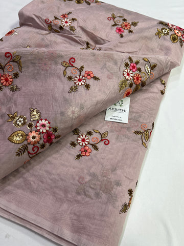 Embroidery on chanderi fabric